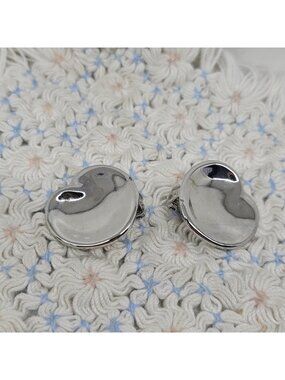 Vintage 1970s Halston Elsa Peretti Organic Heart Clip-On Earrings Signed Stamped
